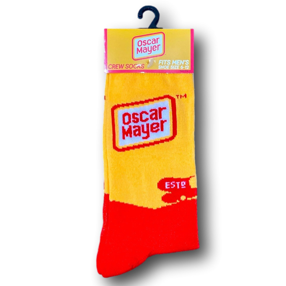 3/$20 Oscar Meyer Bologna Funny Novelty Crew Socks - NWT